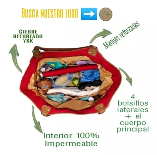 Bolso Maternal Bebé + Cambiador + Portamamaderas + Correa