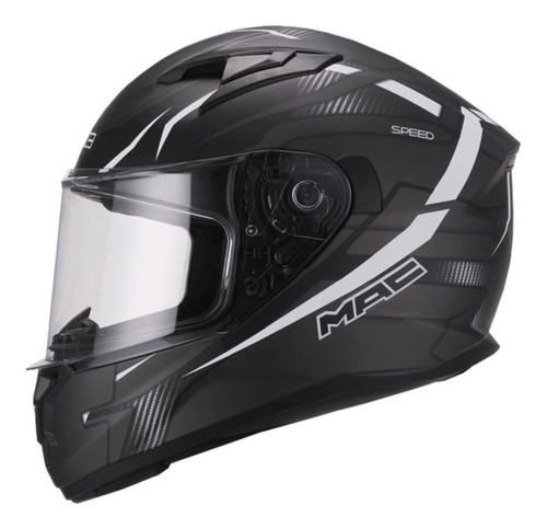 Casco Mac Speed Riot Matt Black White