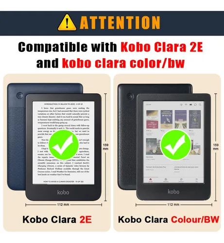 Funda Para Kobo Clara Colour/bw/2e/tolino Shine Cuero Negro