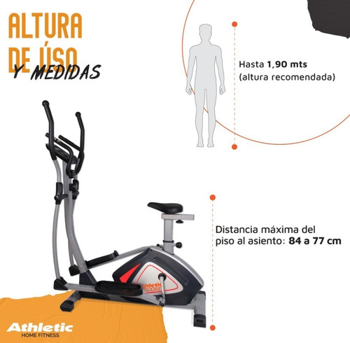 Imagen 6 de 9 de Caminador Elíptico Athletic 500ea + Mini Bike Jy-8207 Mg