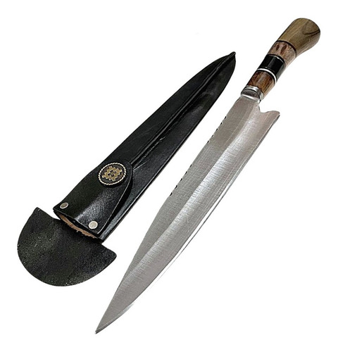 Imagen 4 de 5 de Cuchillo Cuchilla Artesanal De Campo Hoja De Disco De 28 Cm
