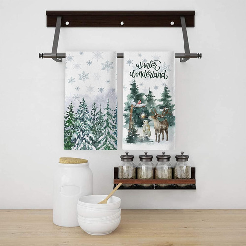 Seliem Snowy Winter Wonderland - Toalla De Cocina Con Copos