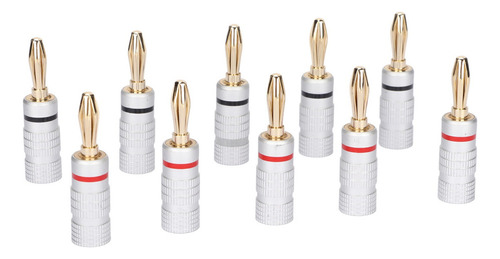 Conector De Cable De Bocina 10pcs Sound Banana Plug 24k Gol