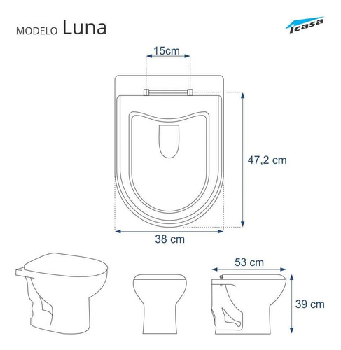 Tampa De Vaso Sanitário Luna/speciale Icasa Cinza Claro