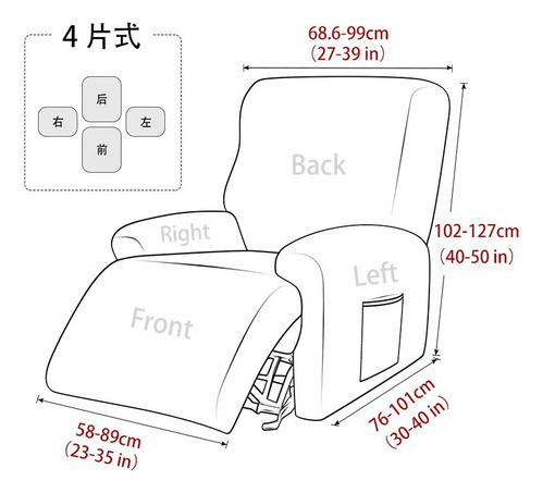 Capas Elásticas Reclinables Para Sofás, Capas De Sillón