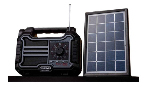 Imagen 1 de 4 de Radio Portátil Sonivox Multifunción Panel Solar + Bombillas