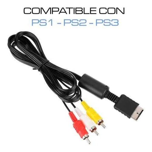 Cable Av Audio Y Video Para Play Ps2 Ps3 Tv 3 Rca 1,8 Metros