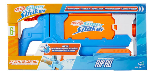 Nerf Super Soaker Flip Fill Pistola De Agua 887 Ml Azul