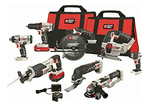 Porter-cable Pcck619l8 20v Max Lithium Ion 8-tool Combo Kit