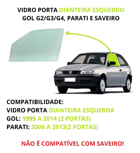 Vidro Porta Diant Esquerda Gol Parati G3/g4 2portas 94 A 14