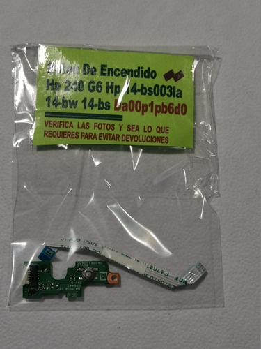 Boton De Encendido Hp 14-bs003la 14-bw 14-bs N/p Da00p1pb6d0 (Usado)