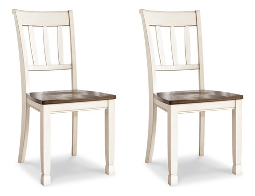 Juego De Sillas De Comedor Casual Vintage Set De 2 Tonos