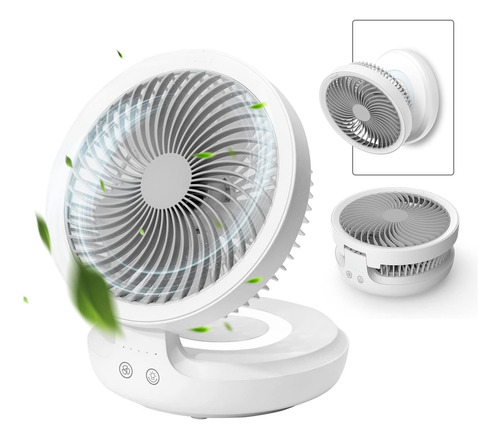 Ventilador Para Mesa Edon, Recargable, C/oscilación, Blanco