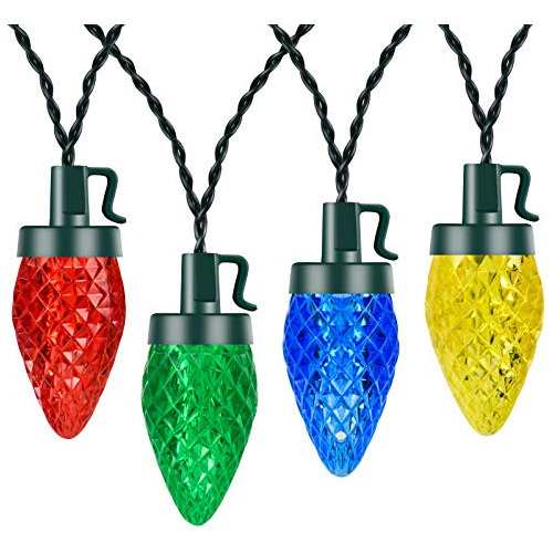 C9 Battery Operated Christmas Lights (16.5ft), Multicol...
