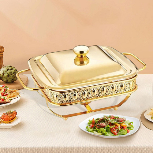 Bandeja Para Servir Platos De Frotamiento, Juego De Oro
