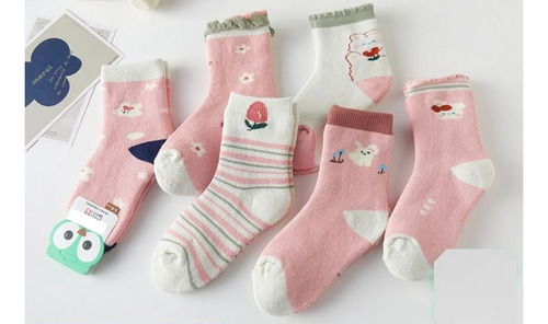 Calcetines Térmicos Niña Algodón Diseños Y Tallas - 3 Pares