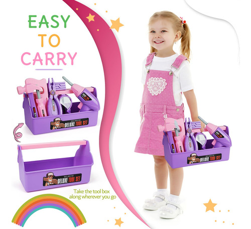 Juego De Herramientas Para Niños Con Taladro Y Caja