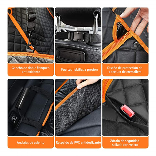 Funda De Carro Protector Cubre Asiento Mascota De Auto 5 En1