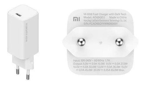 Imagen 1 de 2 de Mi 65w Fast Charger Gan Tech