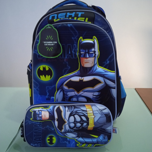 Mochila Escolar Niño Batman 3d 100% Original 2 Piezas