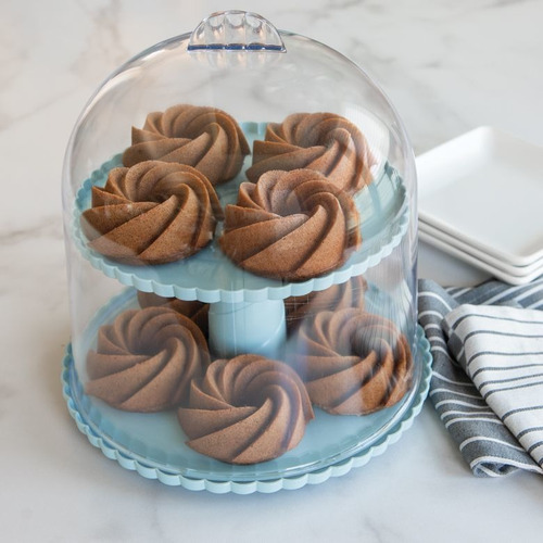 Nordic Ware Exhibidor De 2 Pisos Para Postres Con Tapa