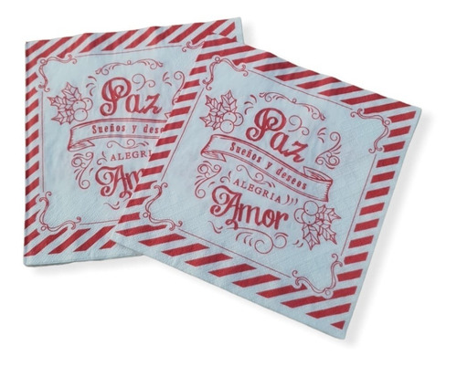 Servilletas De Papel Navideñas 33 X 33 Doble Pliego (x 20 U)