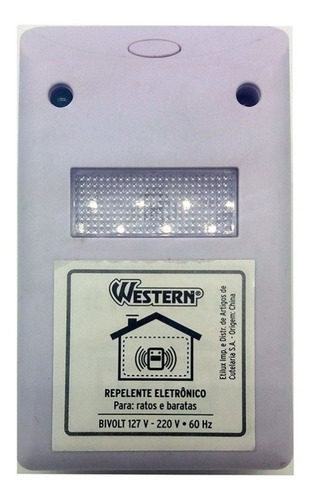 Repelente eletrico Ultrassônico Incetos Rato Barata Luz Azul