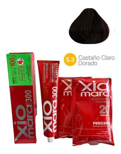 Tinte Para Cabello Xiomara 300 Colores Naturales 100g Tono 5.3 castaño claro dorado