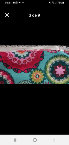 Tela Gabardina Para Tapiceria, En Fondo Turquesa. Ancho 1.60 Turquesa Mandalas