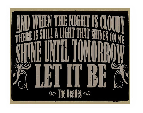 The Beatles-let It Be Song Lyrics Art -10 X 8 Vintage Replic
