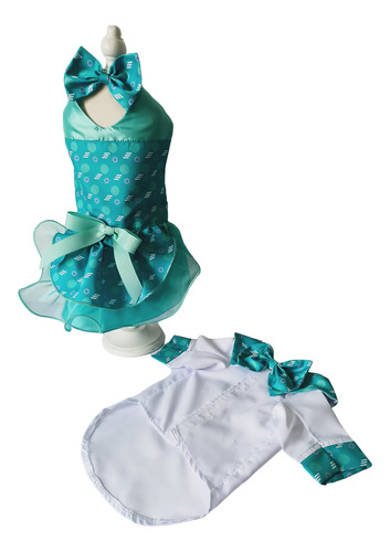 Match Pareja Vestido , Camisa Para Mascota Talla 0-8 Rosa Claro