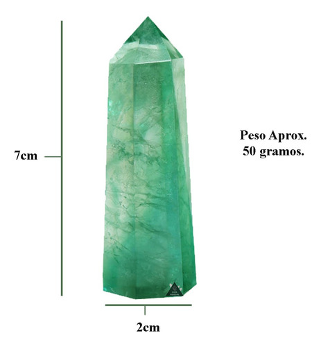 Cuarzo Fluorita Verde En Punta Obelisco 7cm 50g