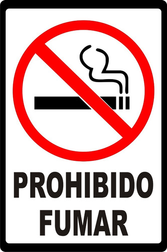 Imagen 1 de 4 de Cartel Prohibido Fumar En Pvc 3 Mm. 20x30 Cm.