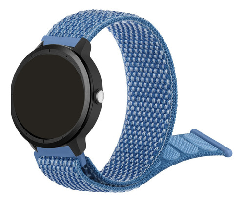 Pulseira Nylon Velcro Compatível Com Galaxy Watch 4/ 5/ 6 Cor Azul Largura 20 mm