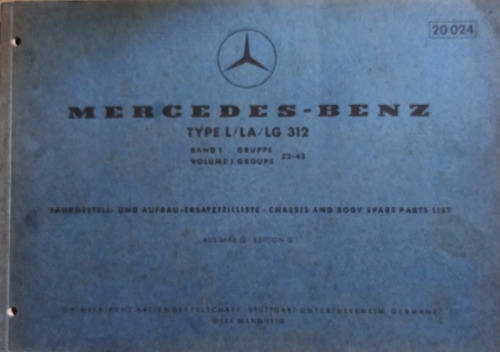 Manual Catálogo Master De Despiece: M. Benz L/la/LG 312