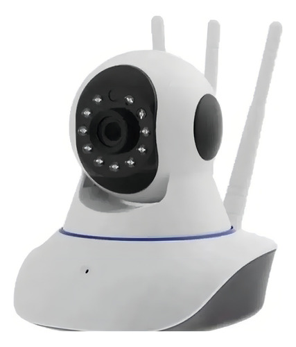 Camara Seguridad Jortan 3 Antenas Wifi 360º Hd Mov Voz Ptz Color Blanco