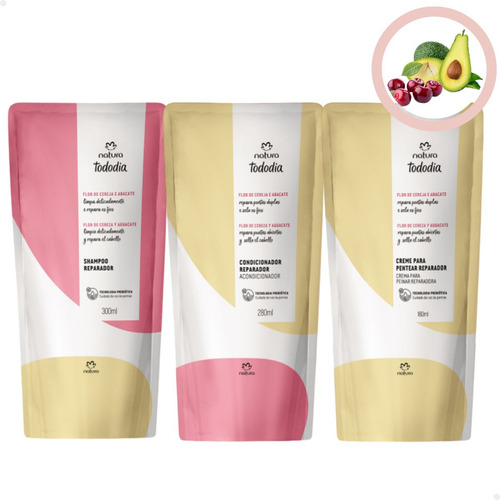 Kit Refil Shampoo, Condicionador, Creme De Pentear Reparação