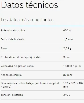 Bosch Cepillo Carpintería Eléctrico Gho 16-82 Profesional
