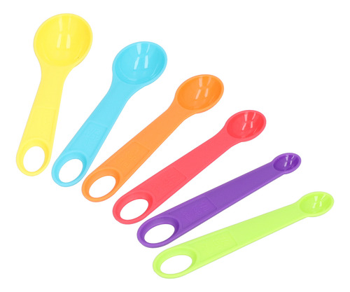 Juego De 12 Cucharas Medidoras De Plástico Coloridas Y Báscu