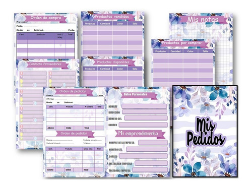 Agenda Mis Pedidos. Pdf.para Imprimir. Azul Trapitos