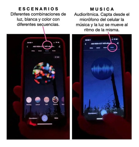 Imagen 4 de 5 de Lámpara Led Smart Wifi Audioritmica 9w Cálida Fría Bluetooth