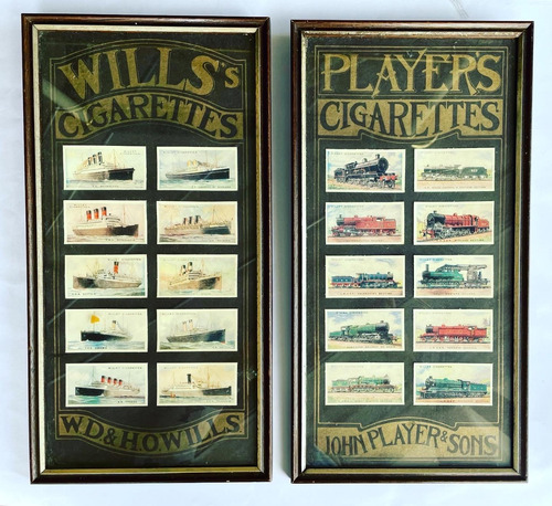 Publicidad Cigarrillos Player's Barcos Y Trenes Enmarcada (Usado)