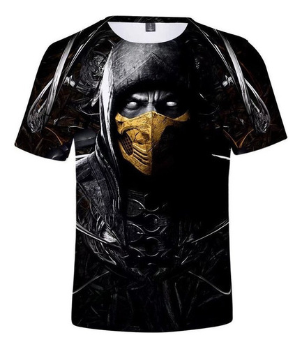 Camiseta De Moda Casual De Manga Corta Mortal Kombat