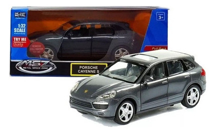 Auto De Coleccion Porsche Cayenne S 1:32 Msz Luz Y Son Full Color Gris oscuro