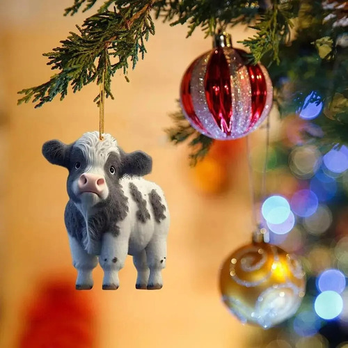10 Piezas De Decoración Navideña Con Colgantes De Vaca
