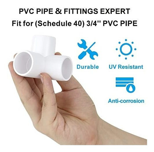 30 Conector Tubo Pvc 3 Via 4 Para Blanco Sch 40