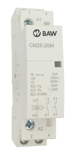 Contactor Modular 2x25a 1 Modulo Din Elegir 220/24vca Baw