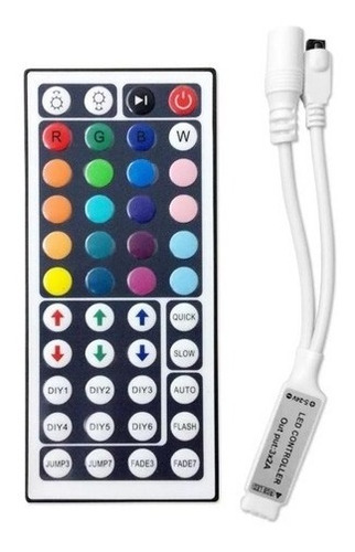 Controlador+controle 44 Teclas Para Fita Led Rgb 5050 E 3528