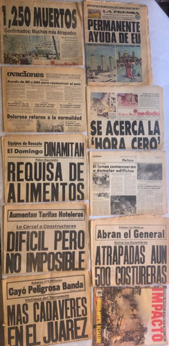 Periódicos Noticias Terremoto 1985, Serie De 10