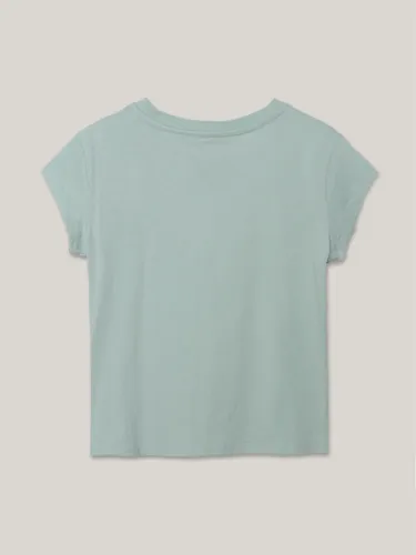 Polera De Niña Con Logo Verde Tommy Hilfiger